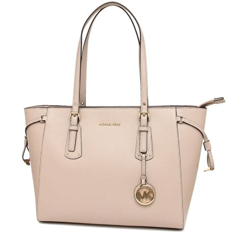 michael kors 30h7gv6t8l_187_softpink|Voyager Medium Crossgrain Leather Tote Bag .